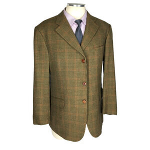 42R E Thomas Italy Mens 3 Button Pure Wool Blazer Sport Coat Houndstooth EUR 52R